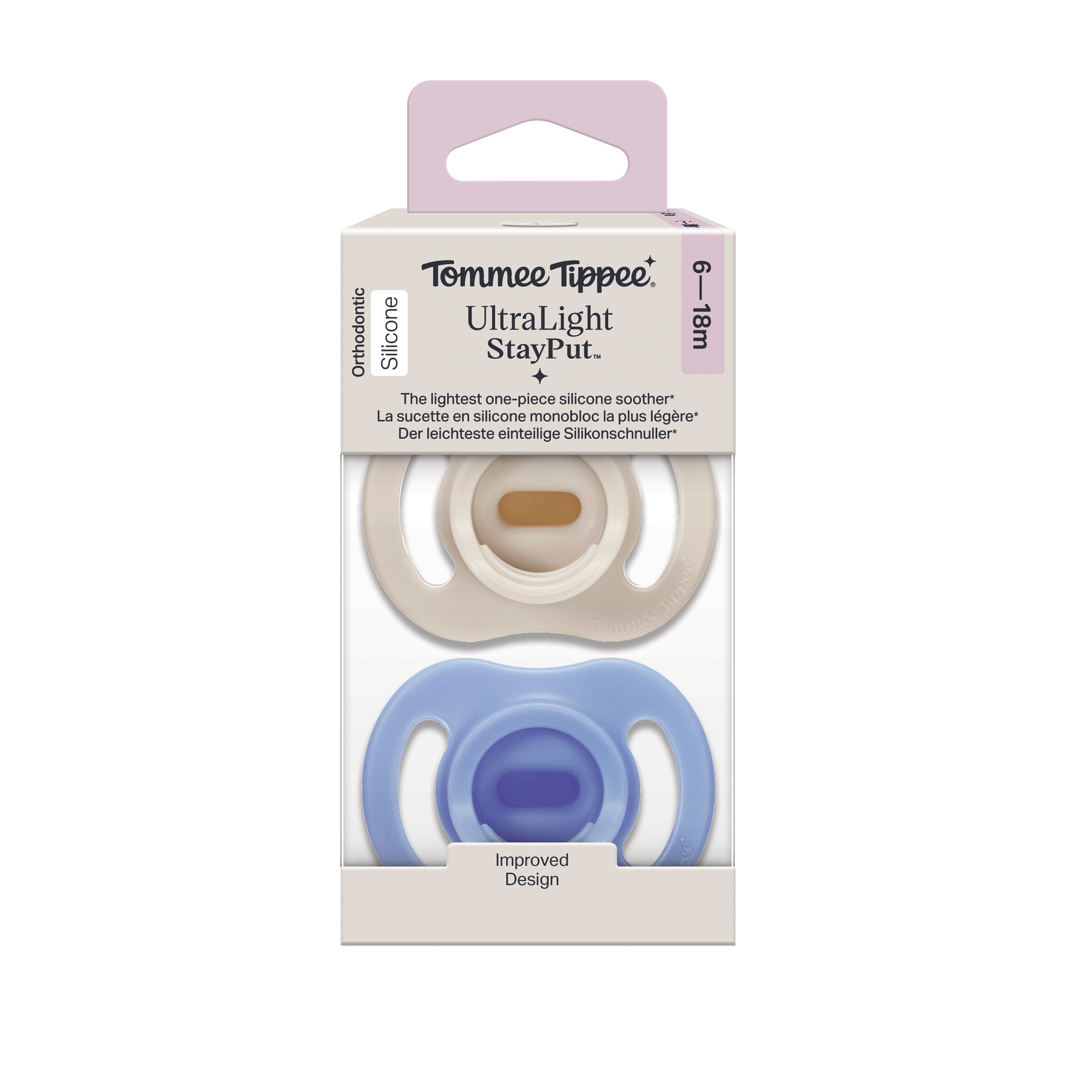 Tommee Tippee Ultra-light silikonový dudlík 6-18m, Boy, 2 ks