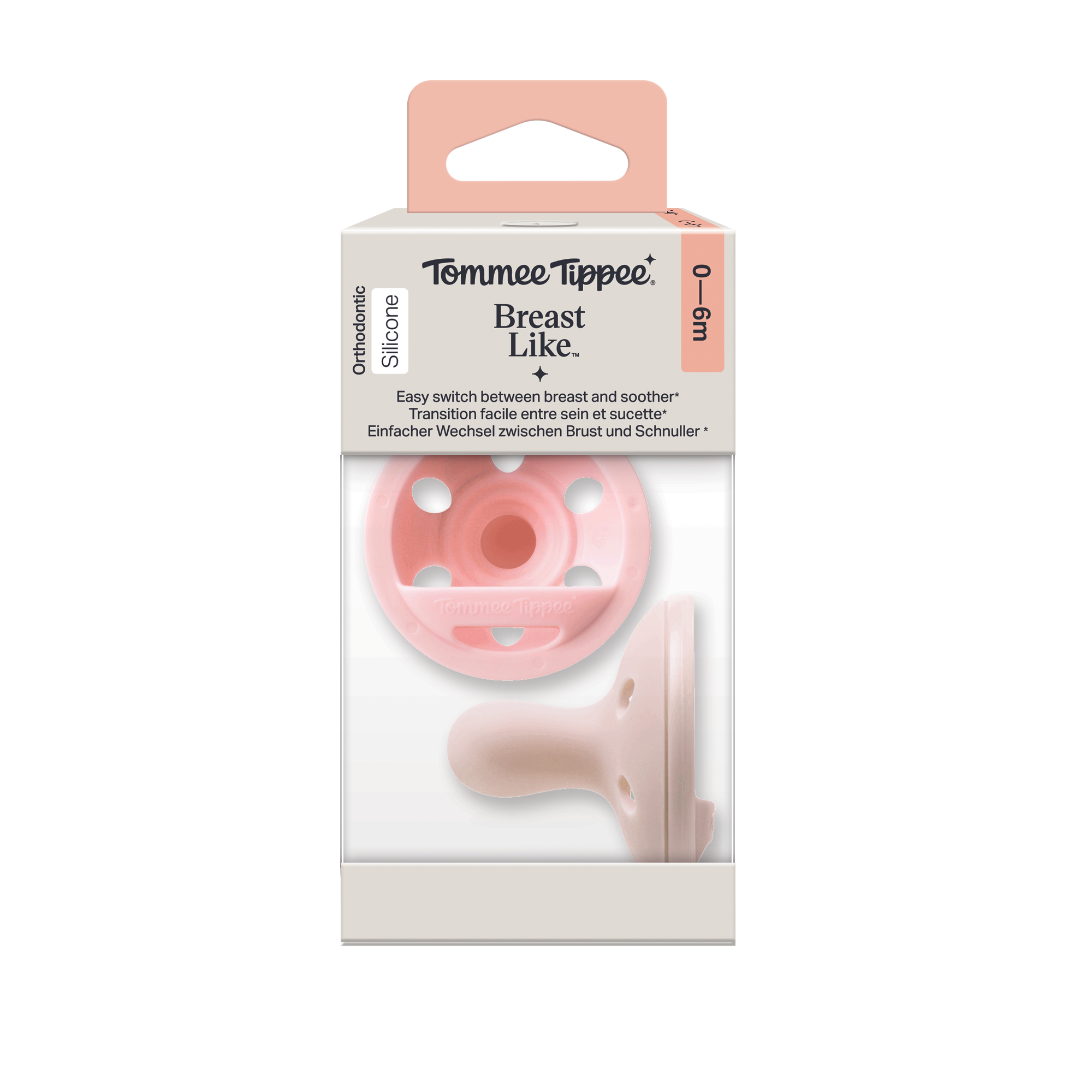 Tommee Tippee Breast-like silikonový dudlík 0-6m, Girl, 2 ks 