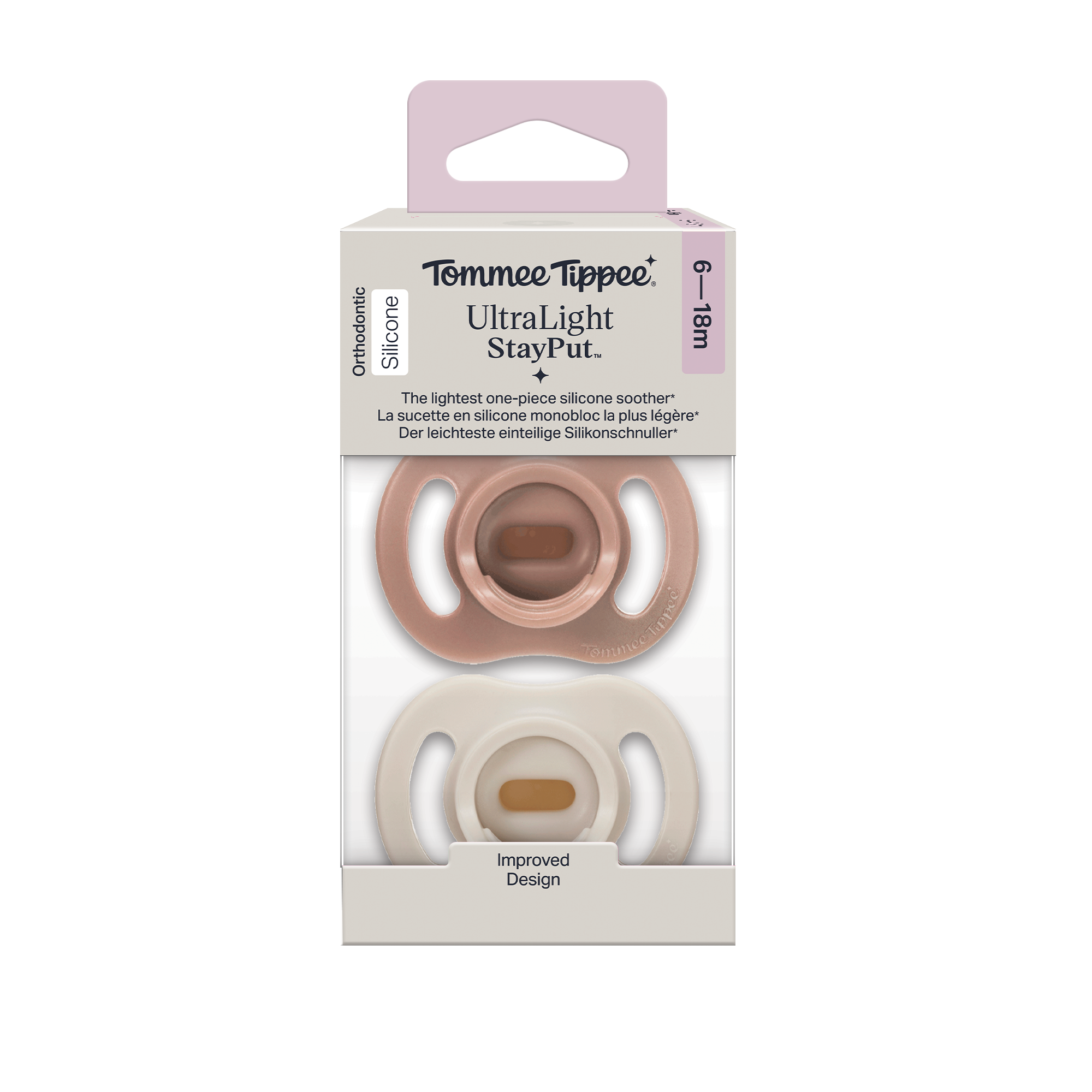 Tommee Tippee Ultra-light silikonový dudlík 6-18m, Girl, 2 ks