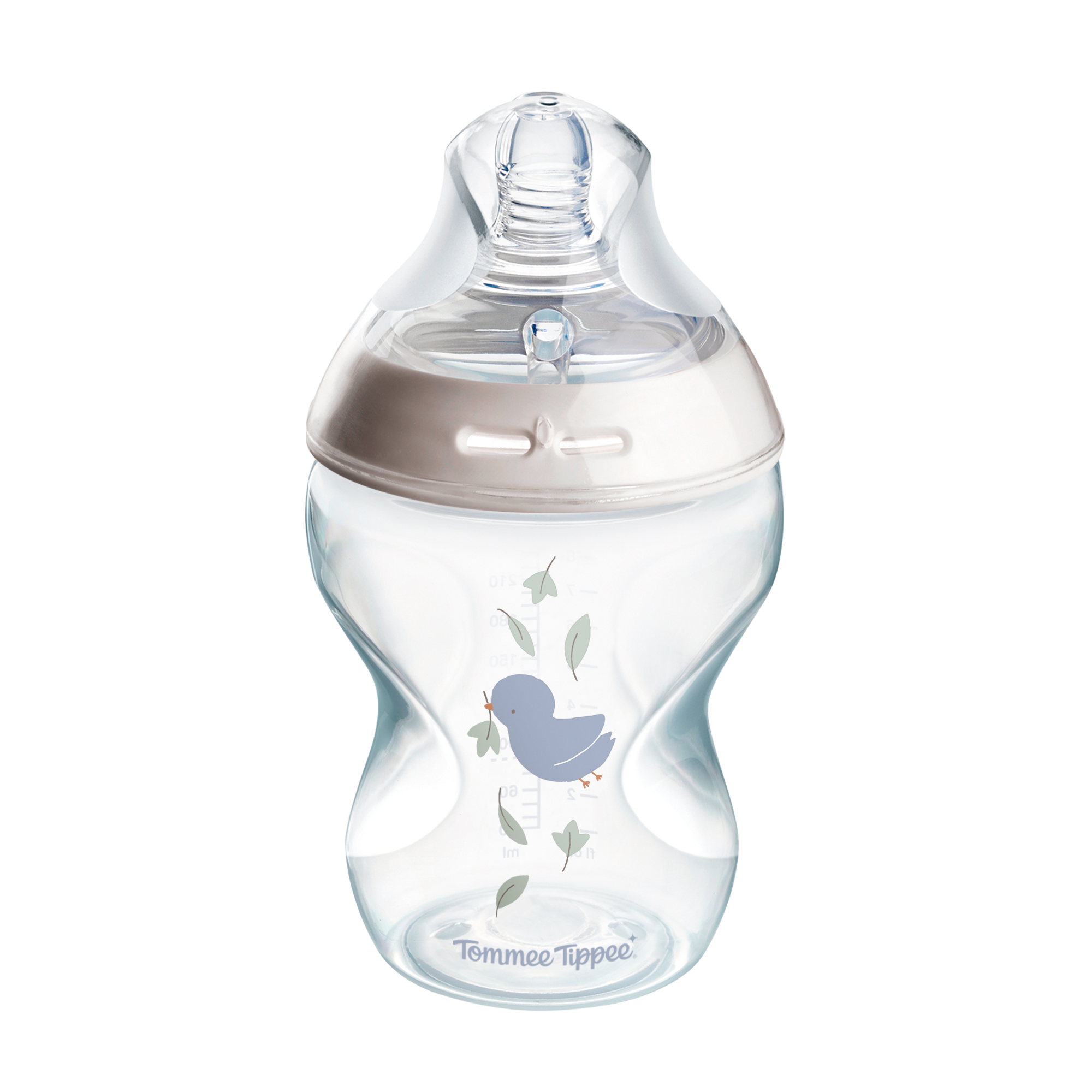 Tommee Tippee Natural Start Samosterilizační kojenecká lahev ANTI-COLIC, pomalý průtok, 260 ml, 0m+, s potiskem