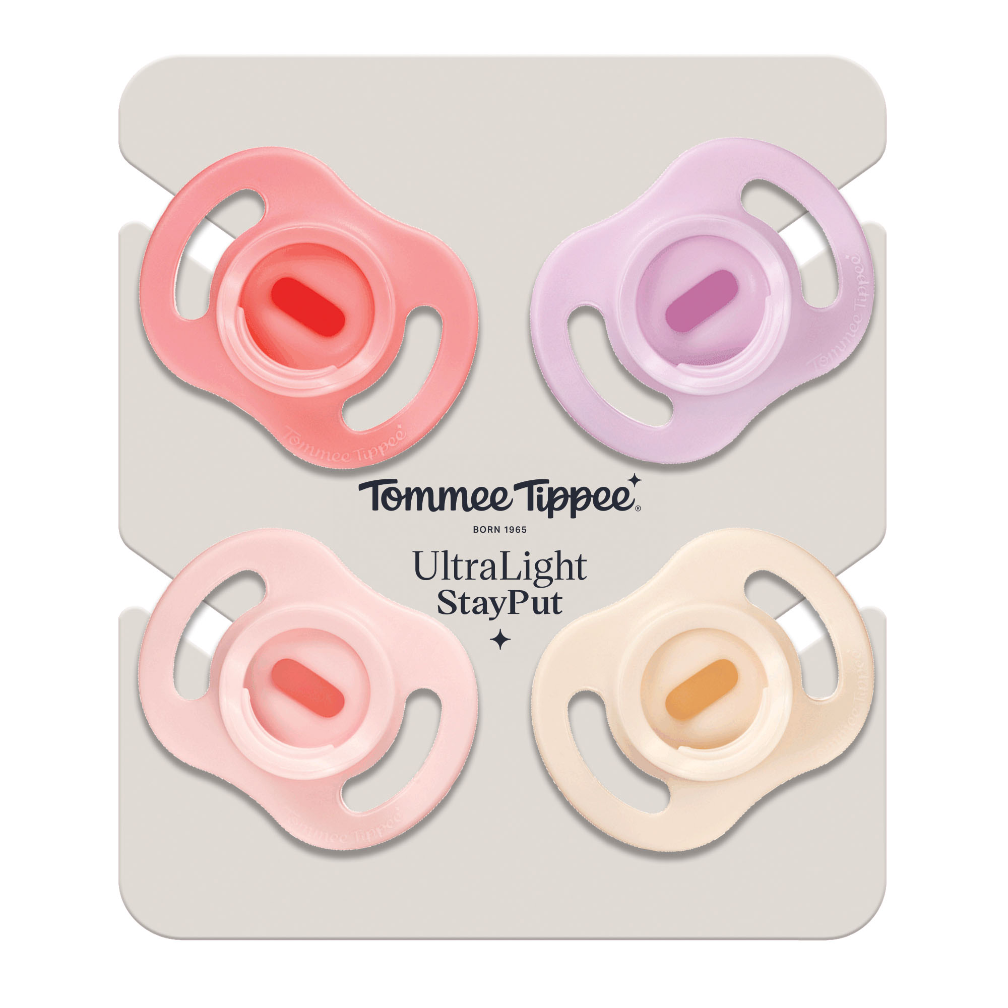 Tommee Tippee Silikonový Dudlík Ultra-light 0-6m, 4 ks, GIRL