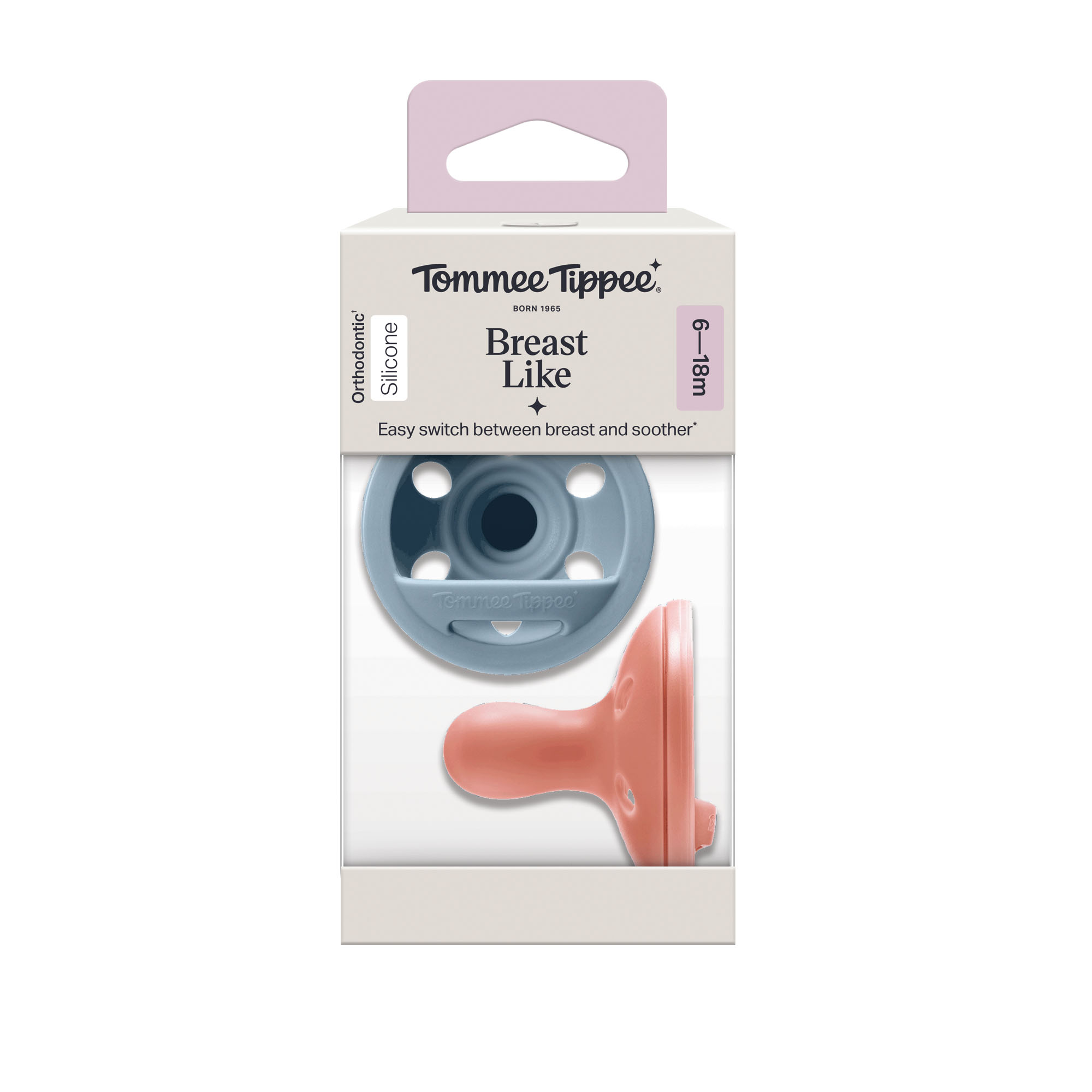 Tommee Tippee Silikonový Dudlík Breast-like 6-18m, 2 ks 