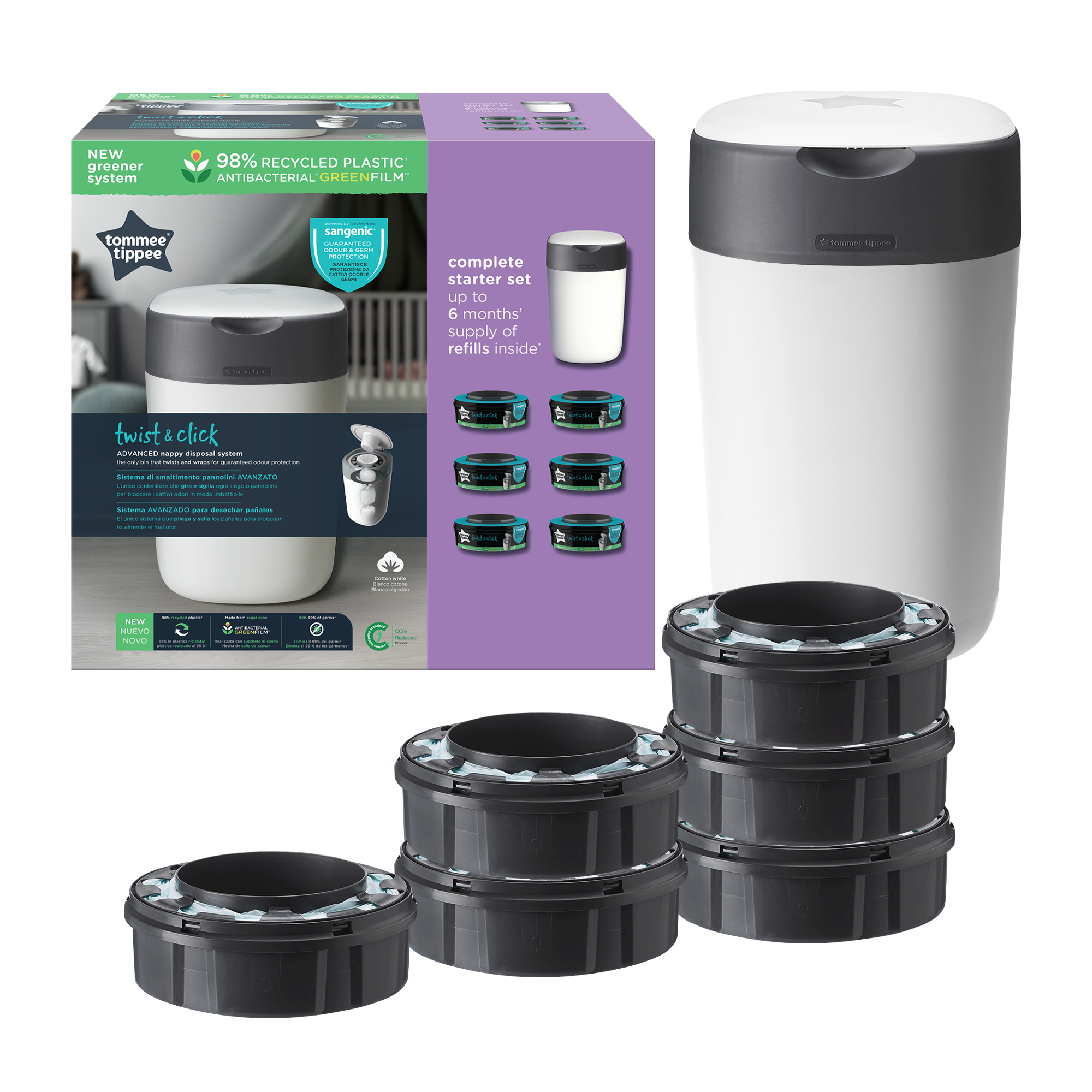 Tommee Tippee Twist & Click Koš Na Pleny + 6 kazet